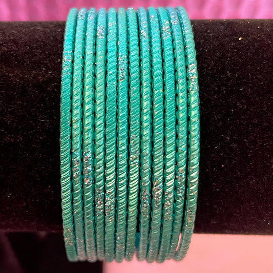 Sea Green Metal Bangles