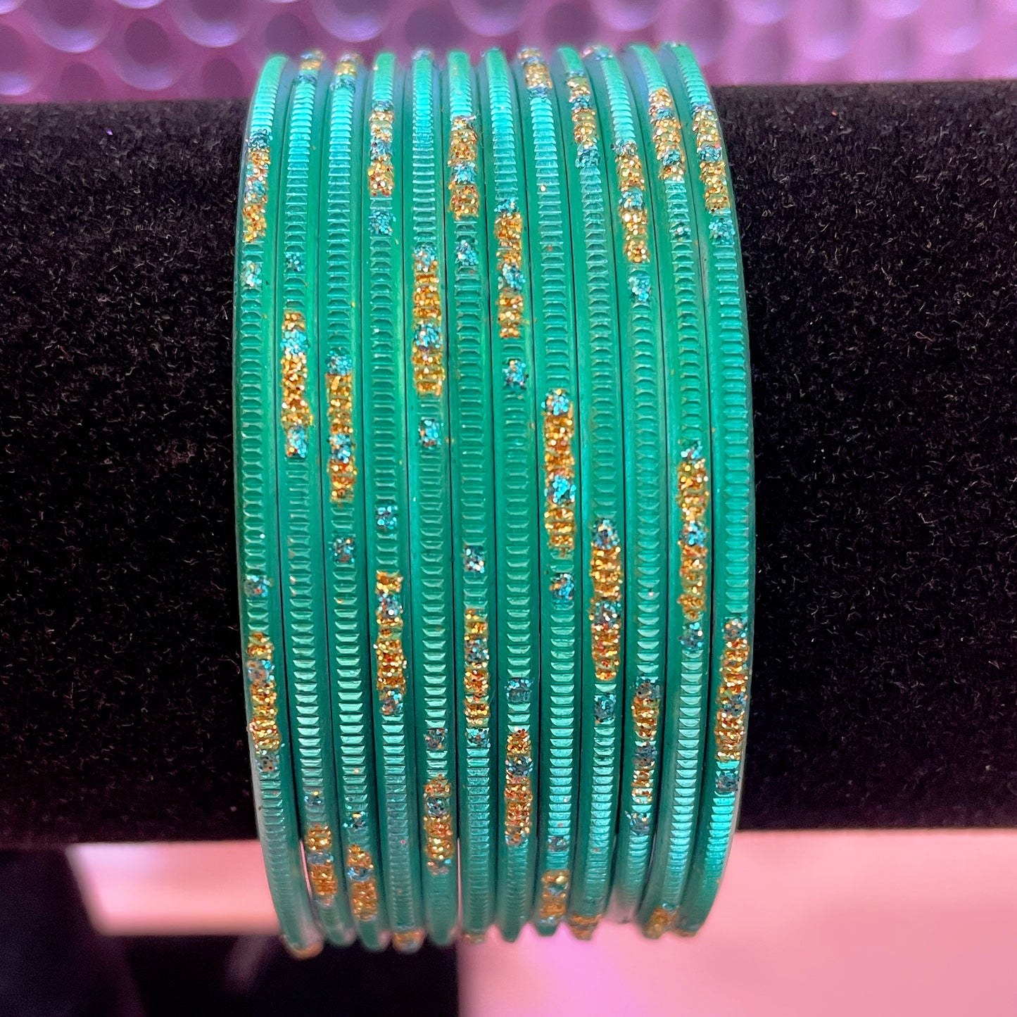 Sea Green Metal Bangles