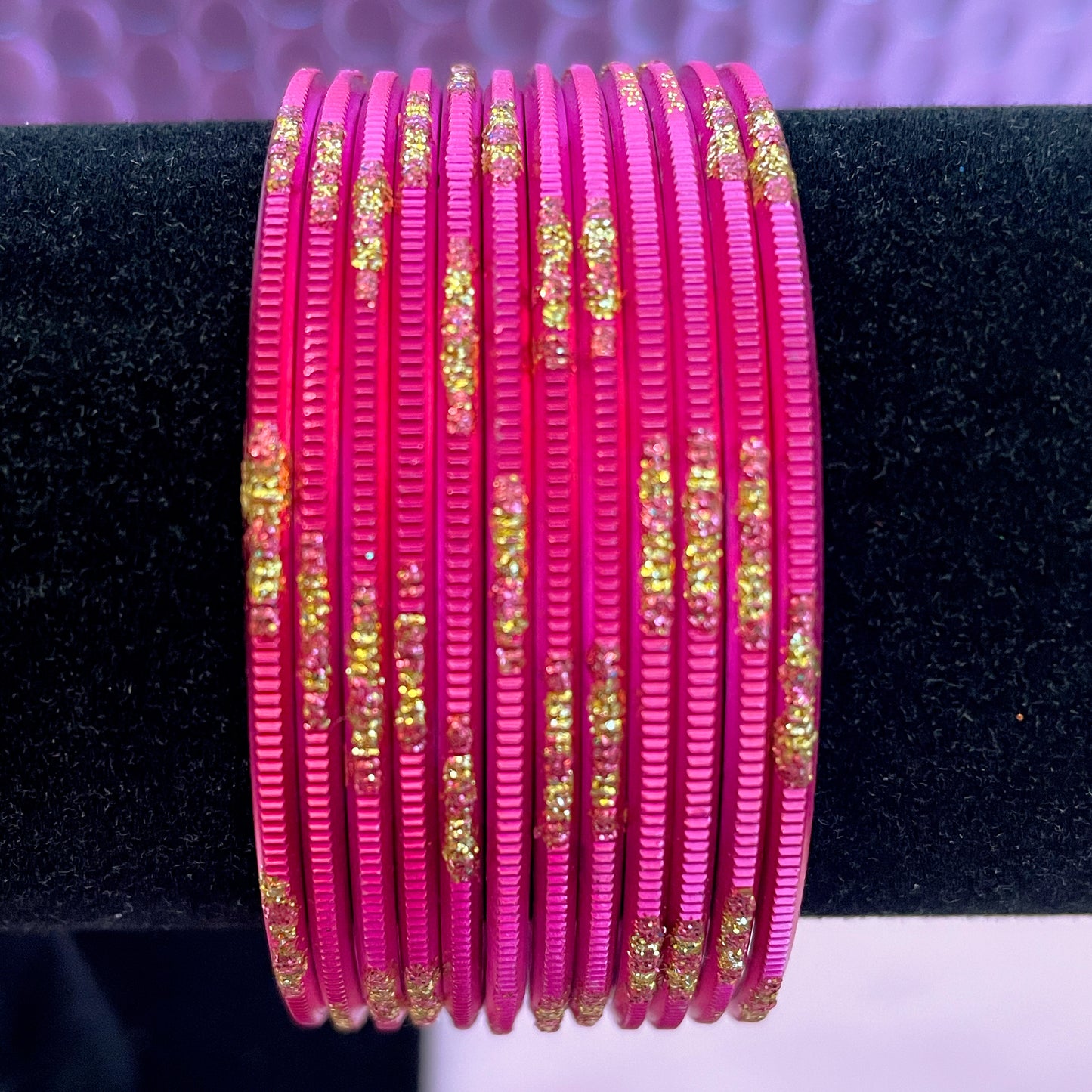 Raspberry Metal Bangles