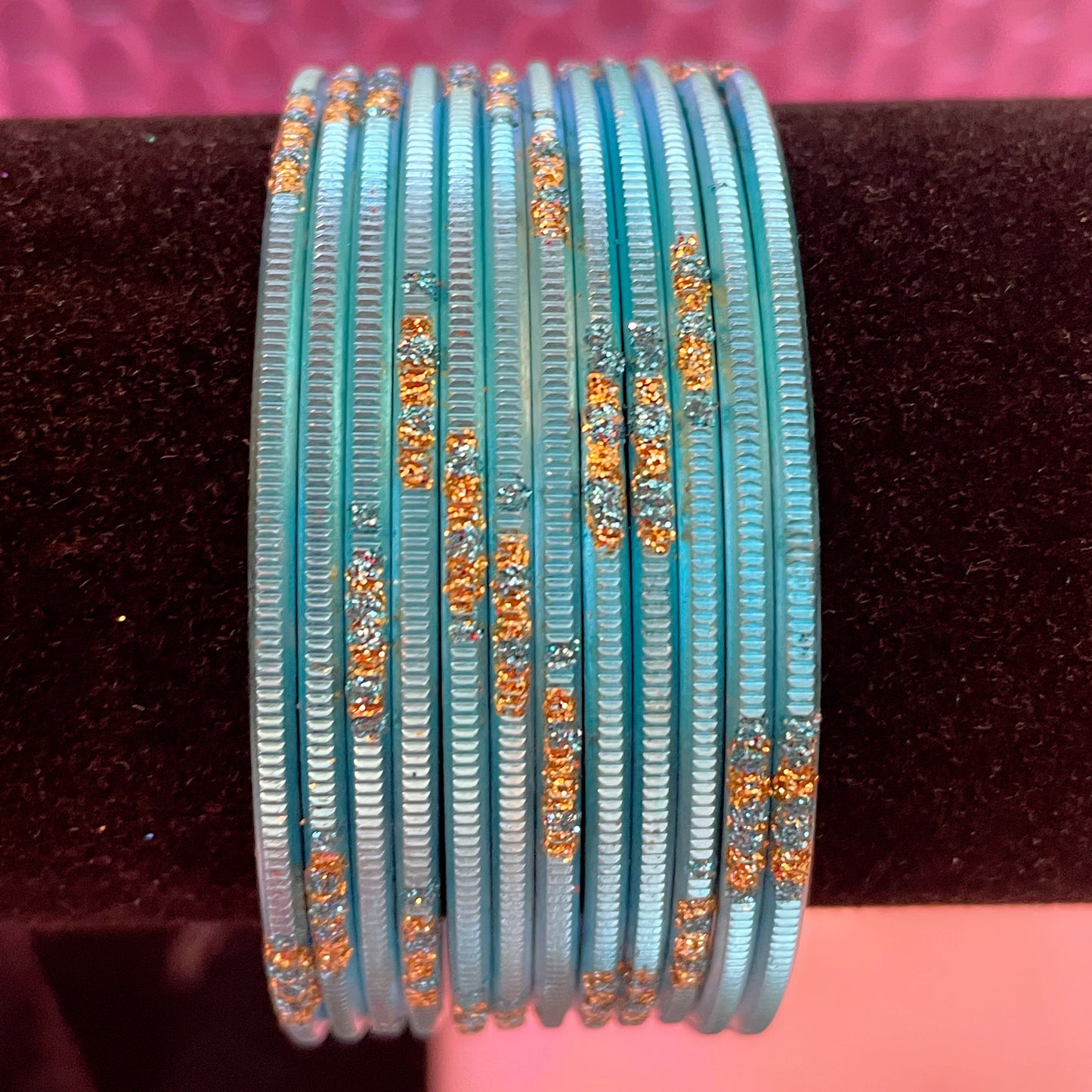 Sky Blue Metal Bangles