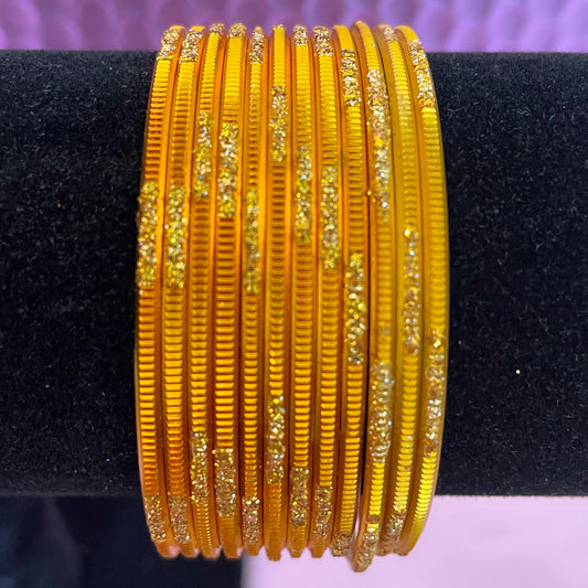Mustard Yellow Metal Bangles