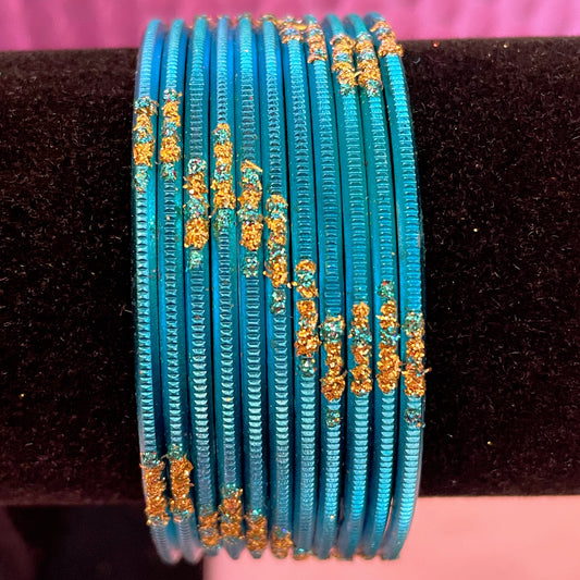 Teal Metal Bangles