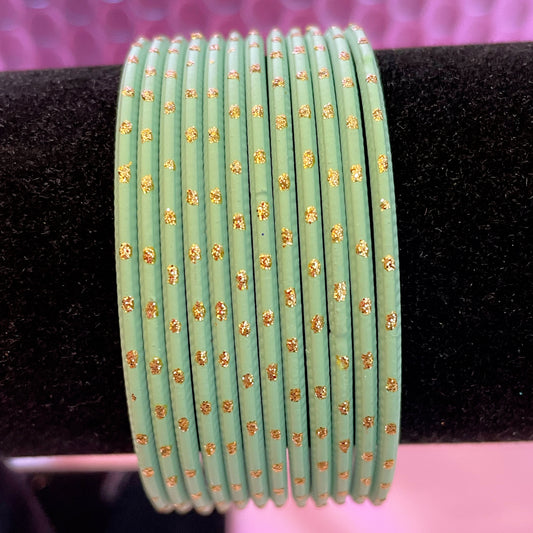 Mint Green Metal Bangles- Size 2.4
