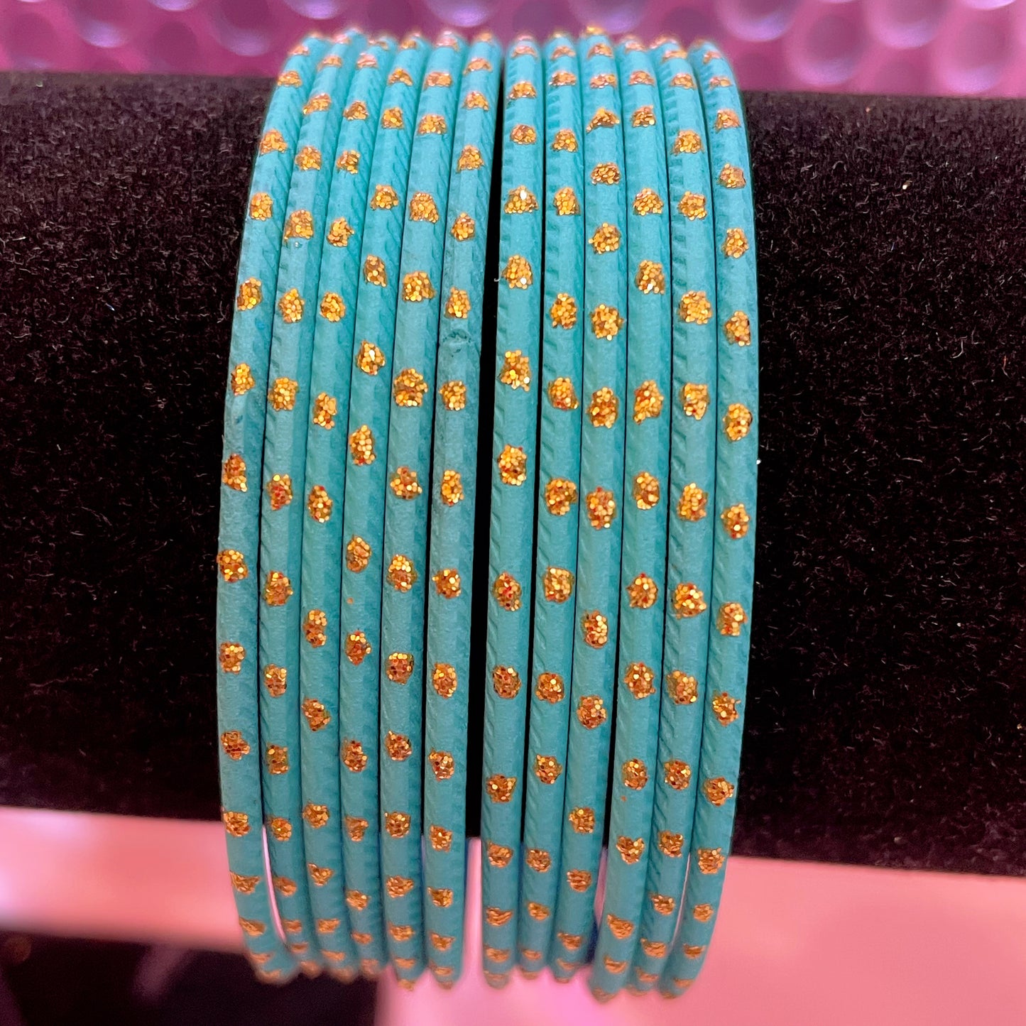 Dotted Sky Blue Bangles