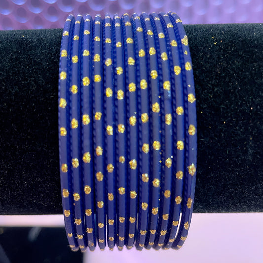 Navy Blue Metal Bangles