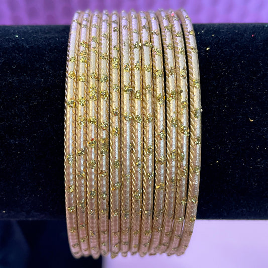Dotted Gold Metal Bangles