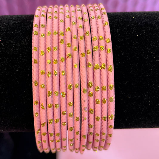 Peach/Pink Metal Bangles