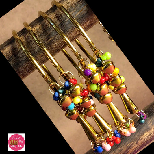 Multicoloured Hanging Metal Bangle Set
