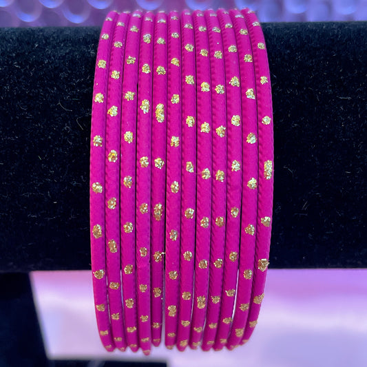 Hot Pink Metal Bangles