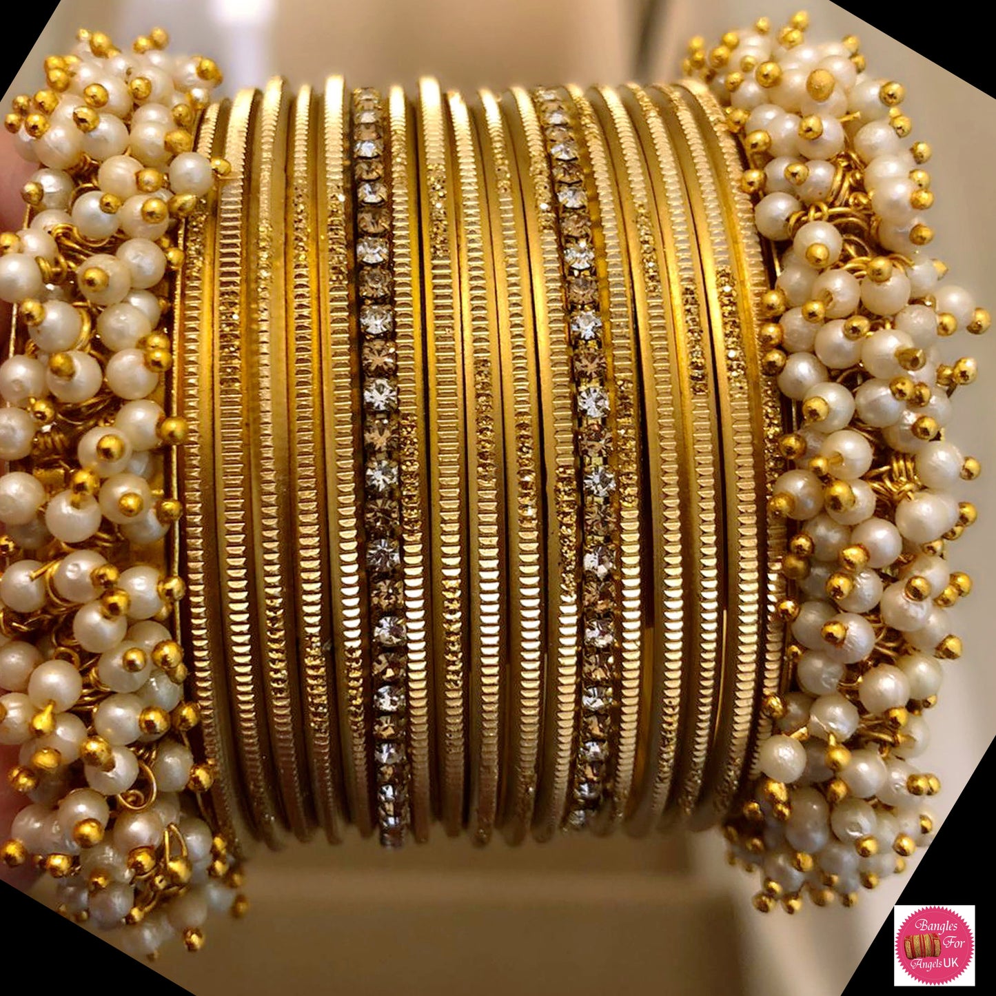 Pearl Gold Bangle Set