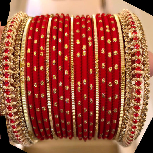 Zirconia Red Bangle Set