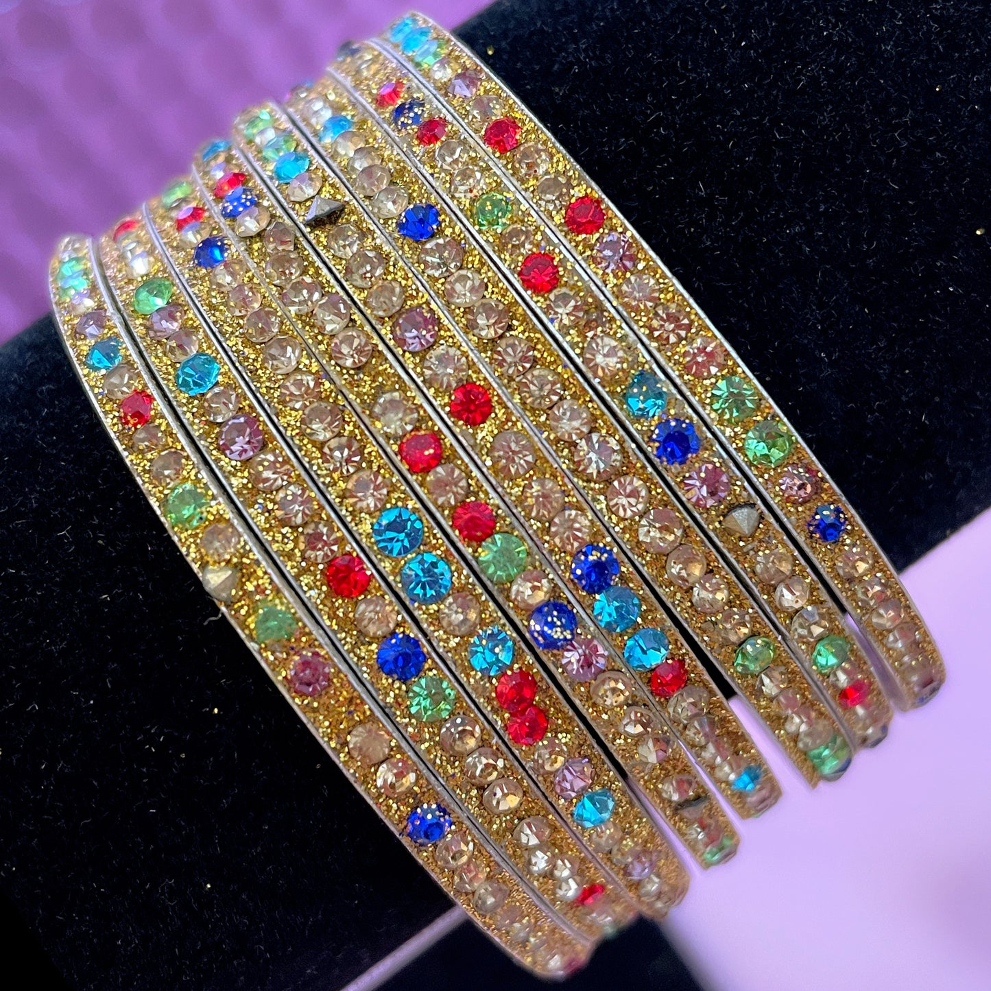 Multicoloured Metal Bangle Set