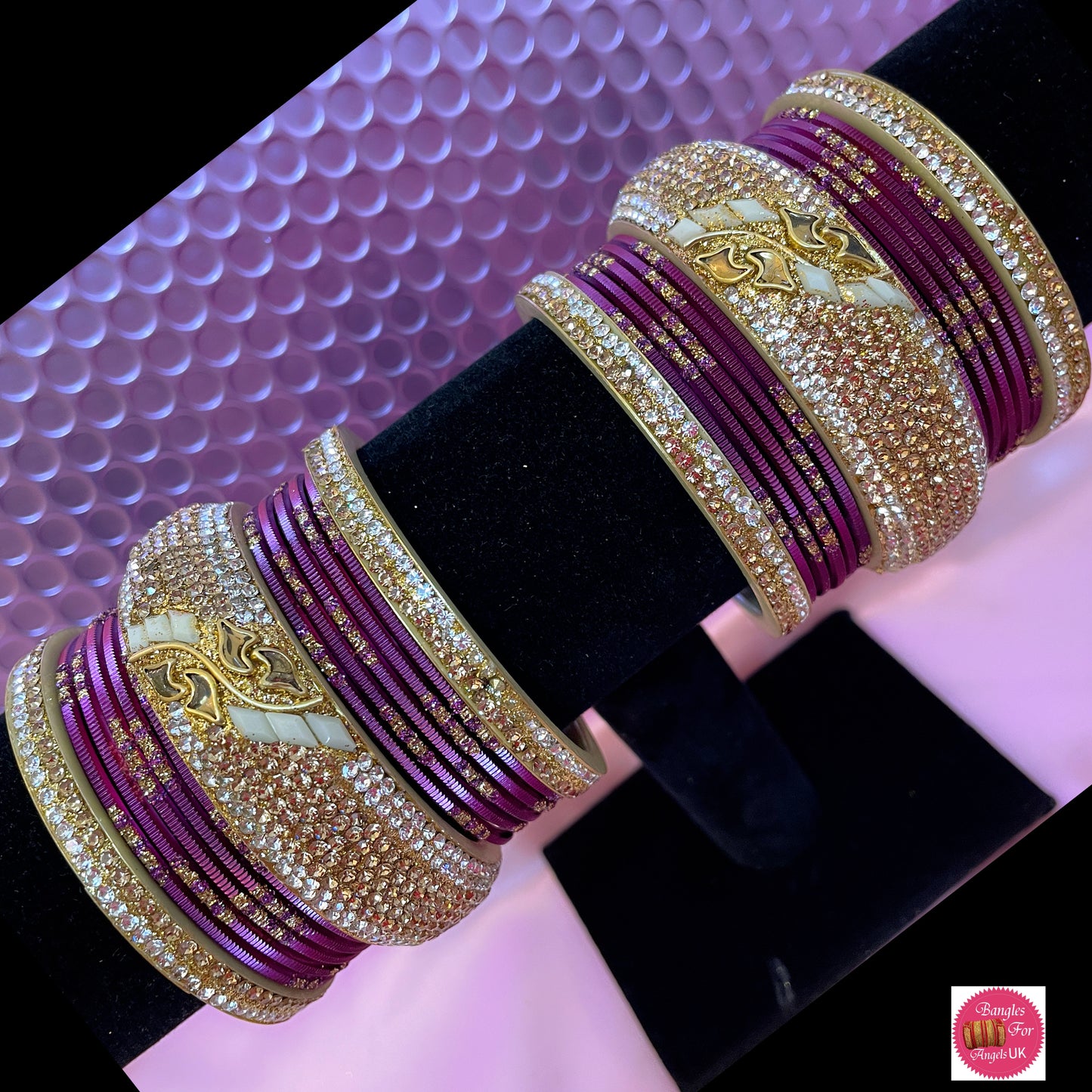 Purple & Gold Bangle Set