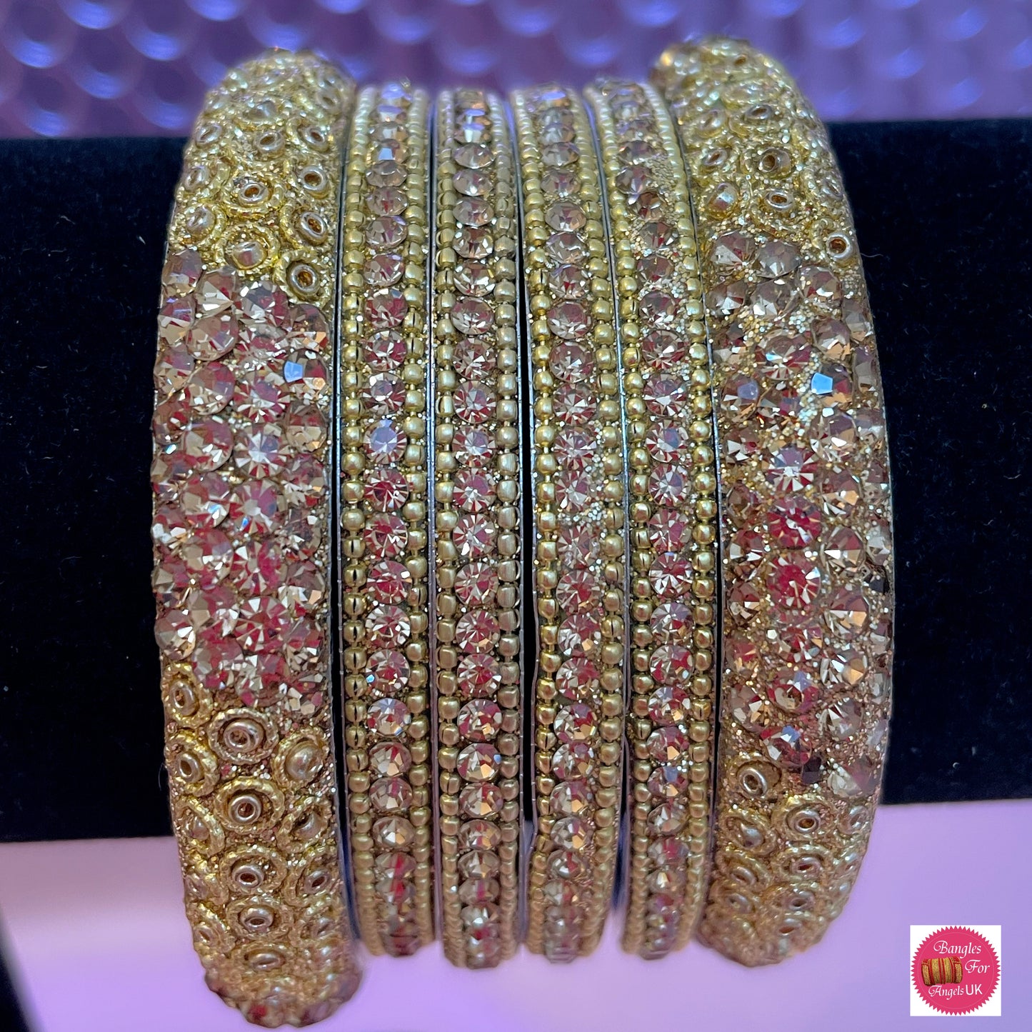 Gold Metal Bangle Set- Size 2.6