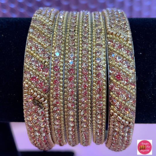 Gold Metal Bangle Set- Size 2.4/2.6