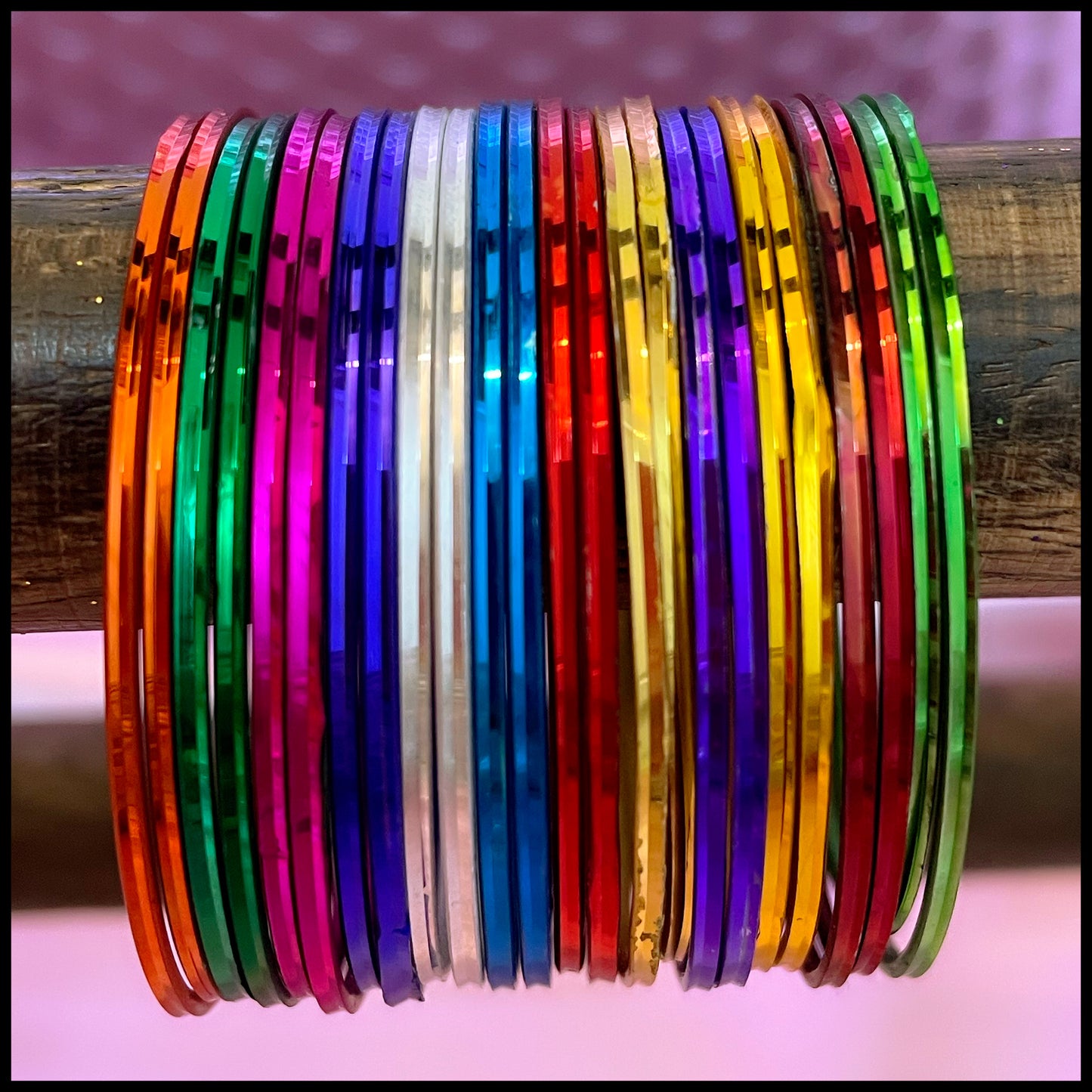 Rainbow Metal Bangle Set- 2 Sets