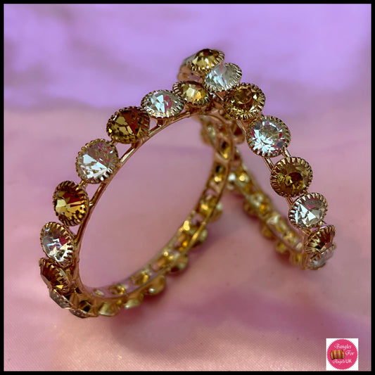 Gold Zirconia Stone Metal Karas- Size 1.10/1.12/2.2