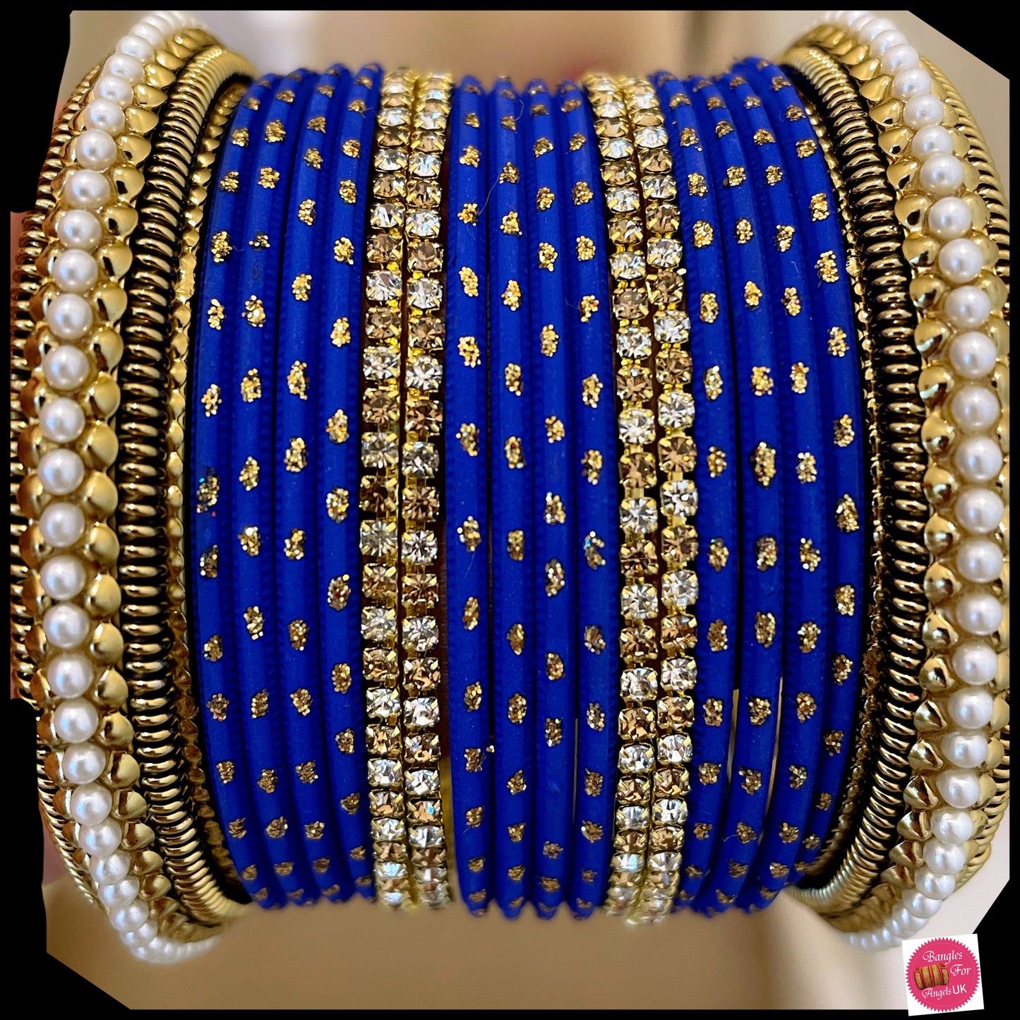 Blue Pearl Bangle Set