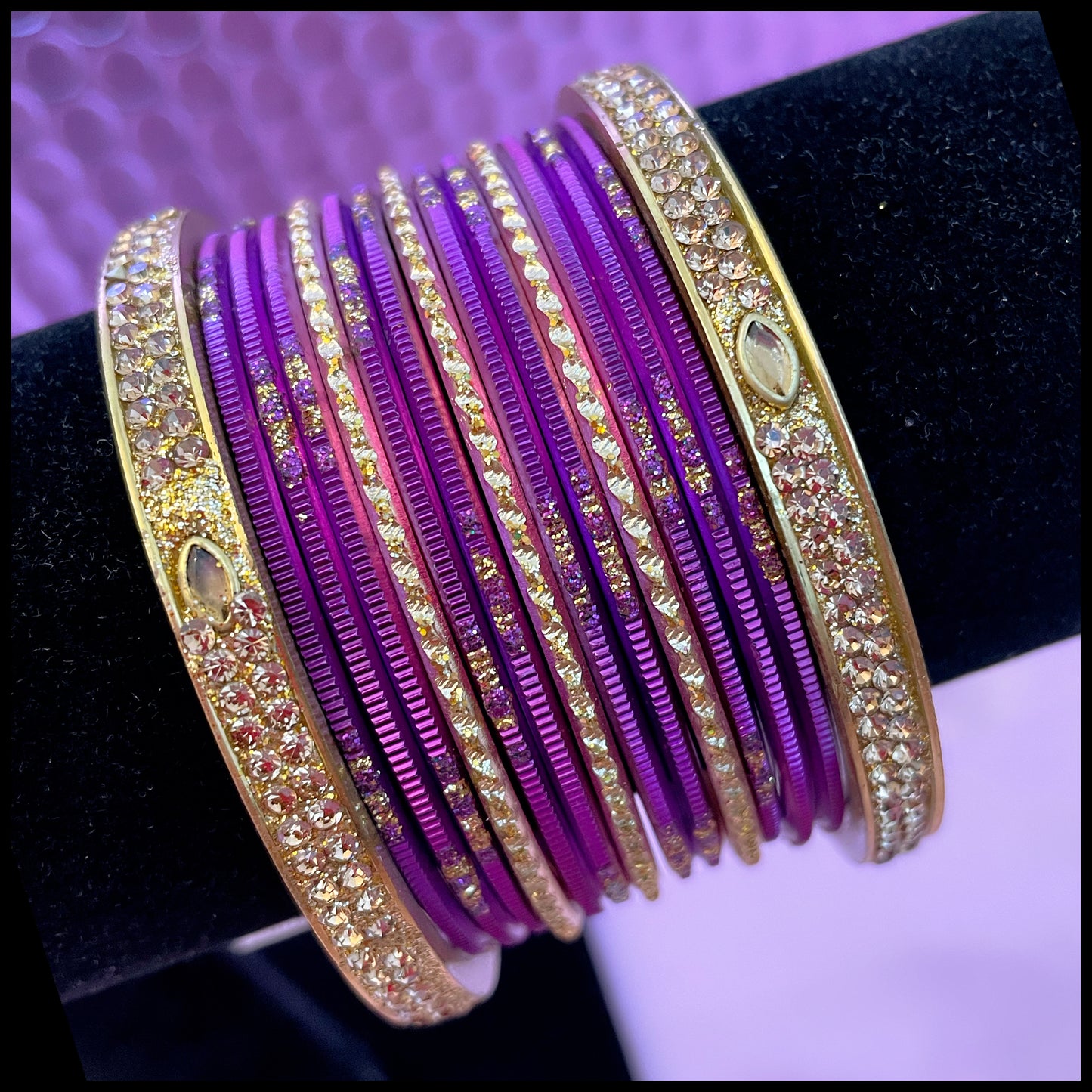 Purple Metal Bangle Set