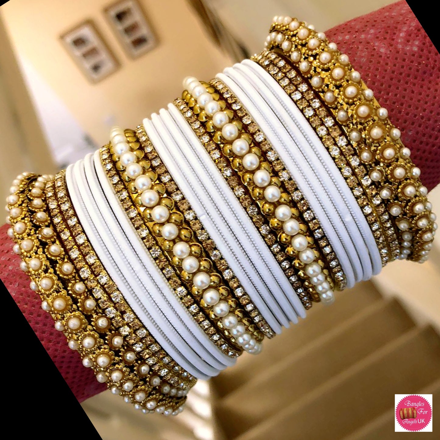 Pearl White Bangle Set