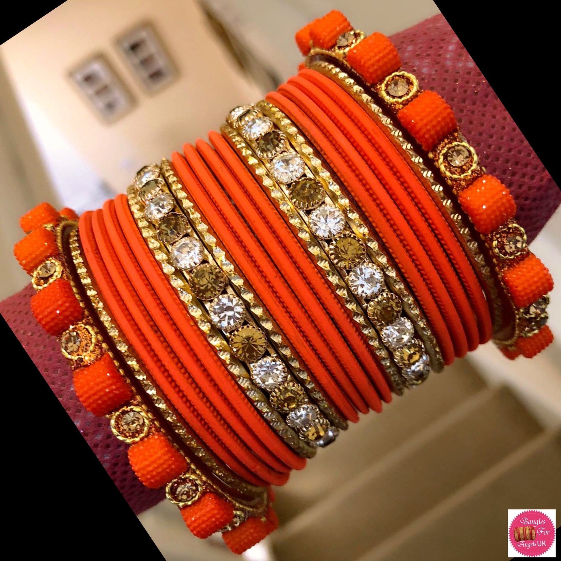 Orange silk hot sale thread bangles