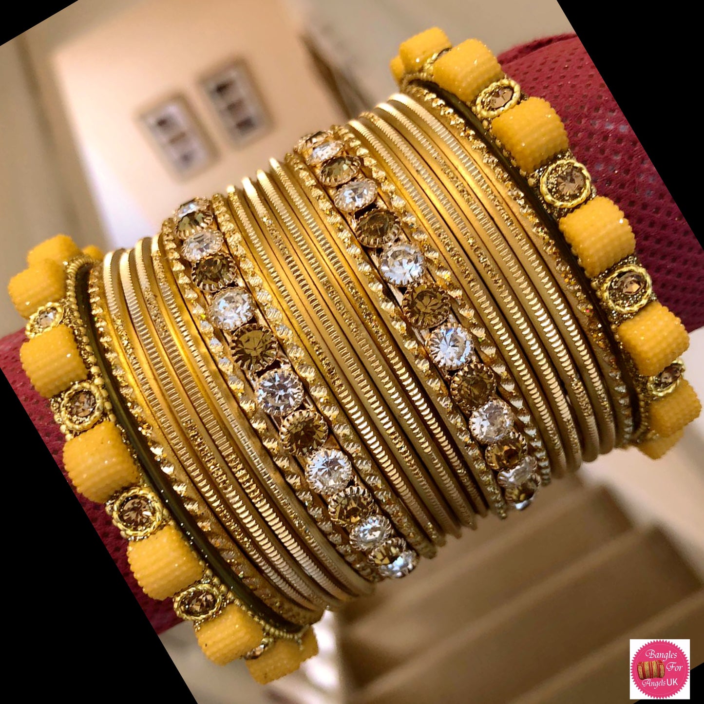 Gold & Yellow Bangle Set