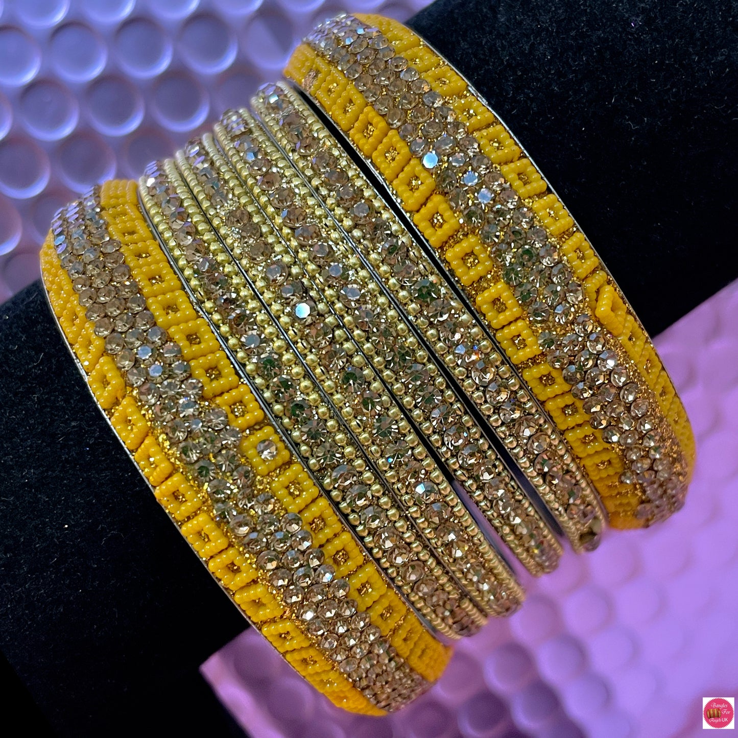 Yellow & Gold Metal Bangles Set