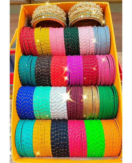 Metal Bangles Combo Box- Assorted Colours