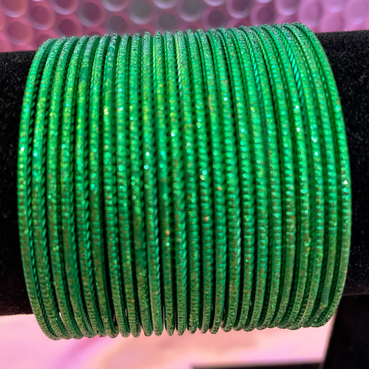 Dark Green Metal Bangles- Size 2.2