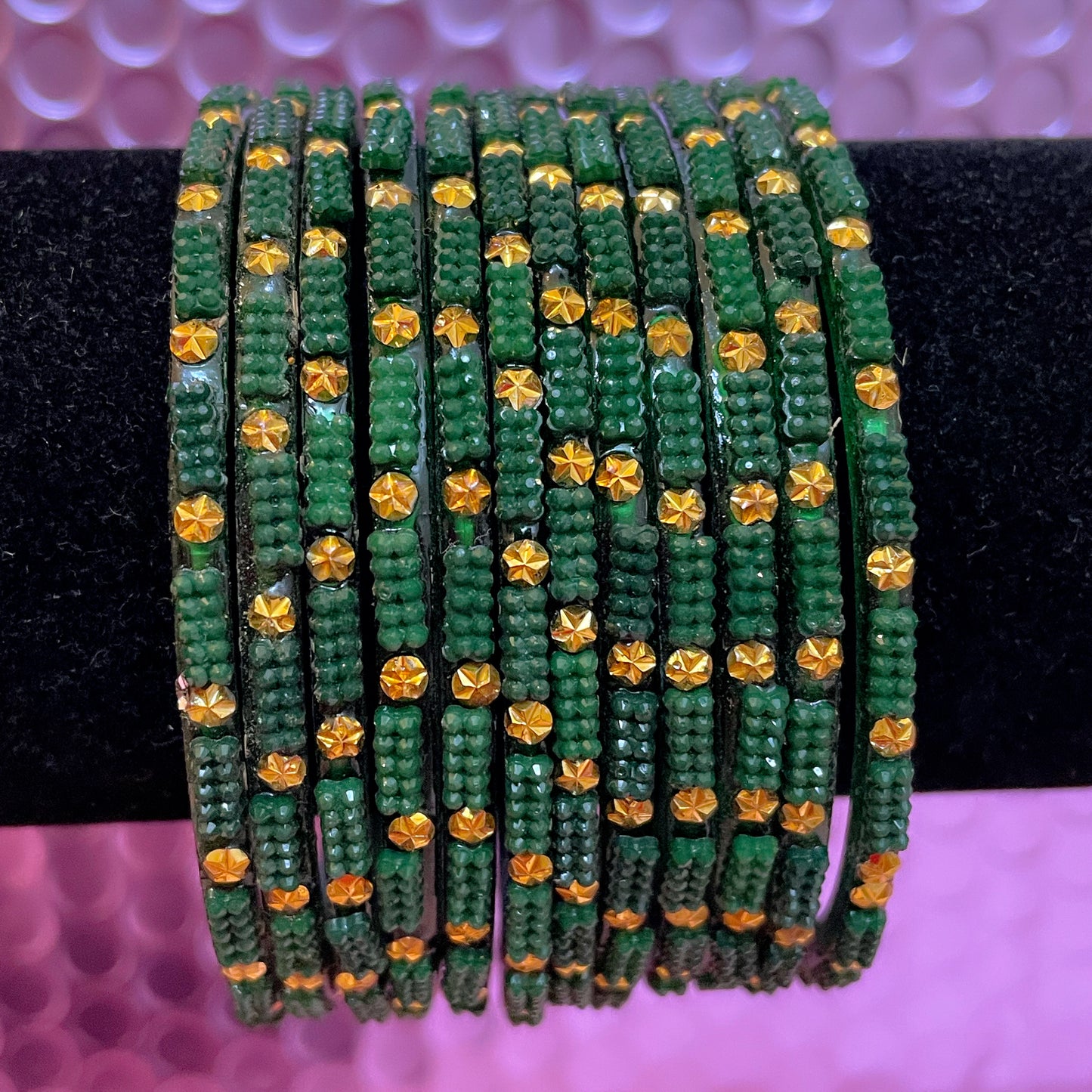 Green Glass Bangles