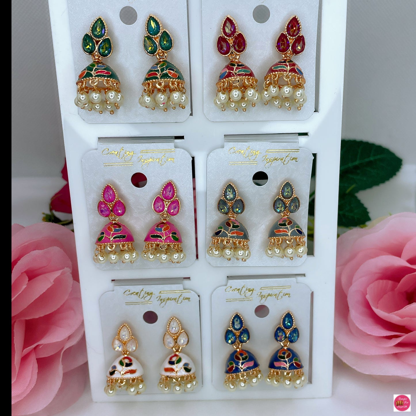 Meena Kundan Pearl Drop Jhumki’s