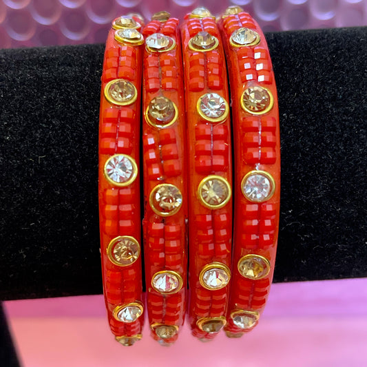 Red Glass Karas- Size 2.4/2.6