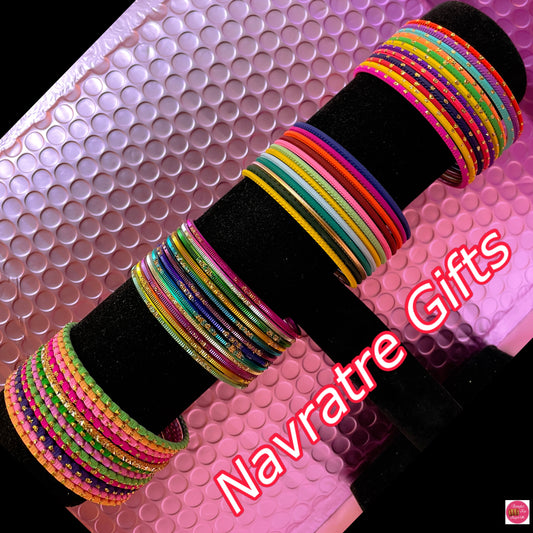 Multicoloured Metal Bangle Sets- Combo of 6 sets: Aged 7/10 years