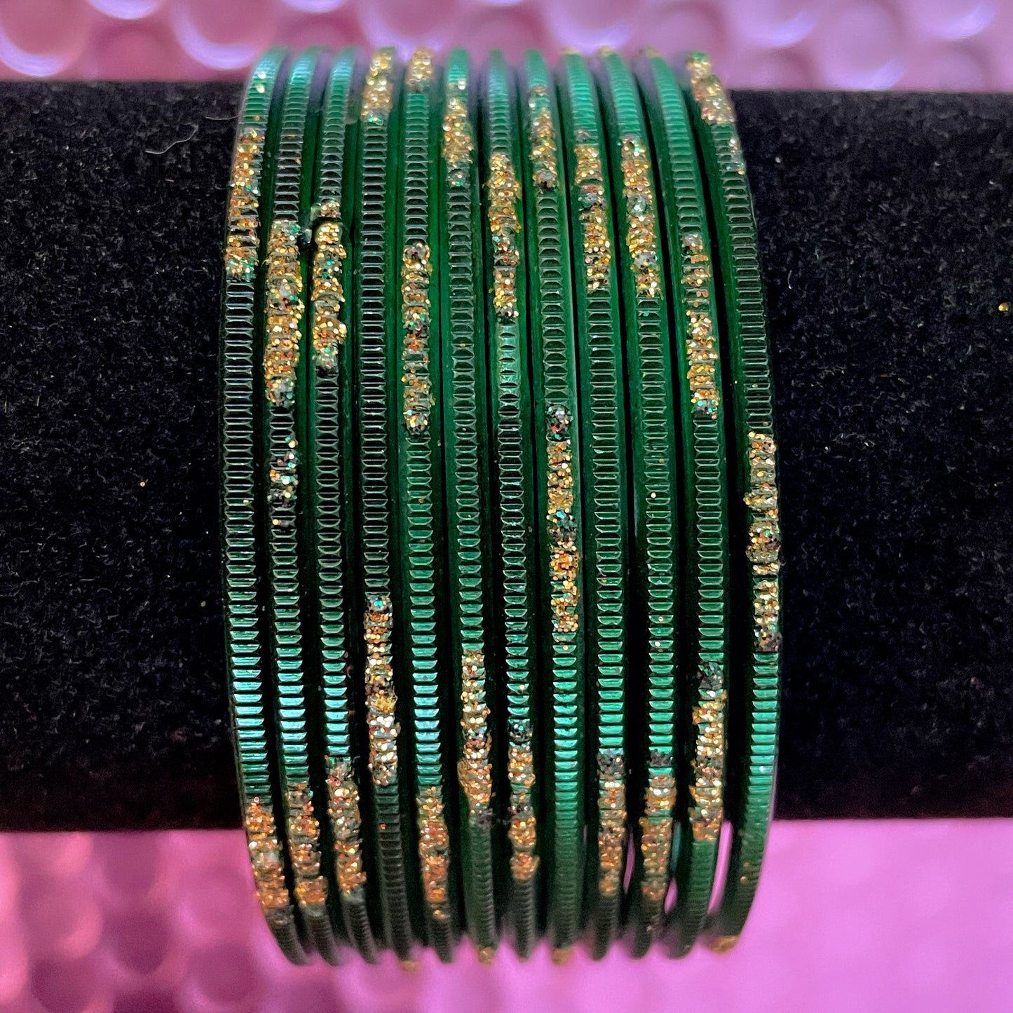 Deep Green Metal Bangles