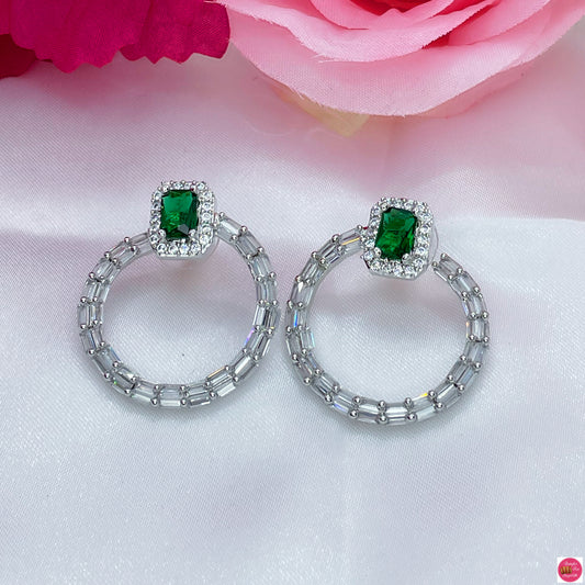 Lily American Diamond Earings- Green