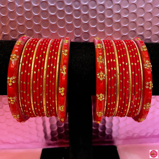 Red & Gold Bangles Set