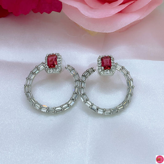 Lily American Diamond Earings- Red