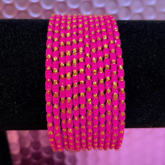 Fuscia Pink Metal Bangles