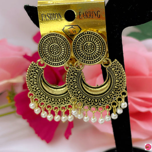 Gold Pearl Earings- Combo Of 5 Pairs