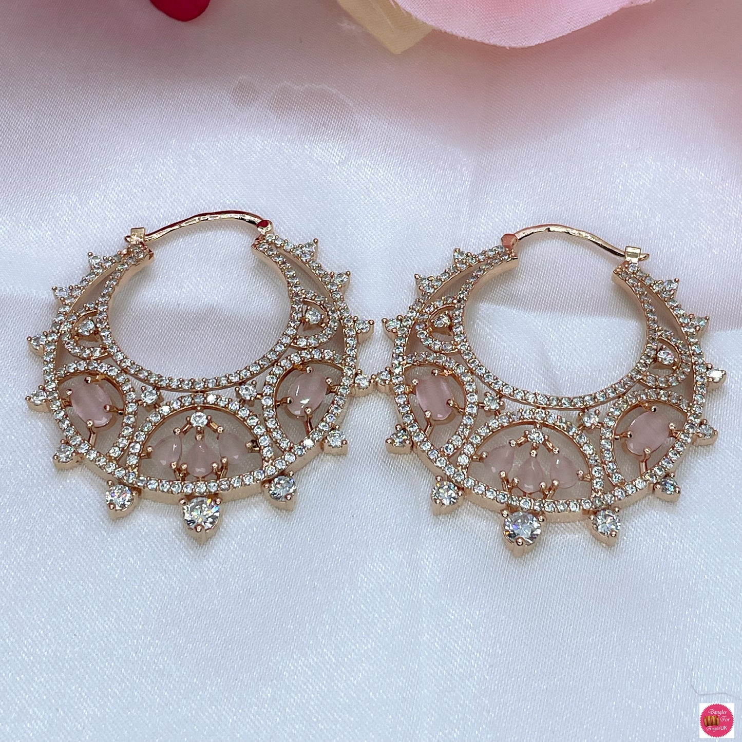 American Diamond Chandbaalis- Rose Gold