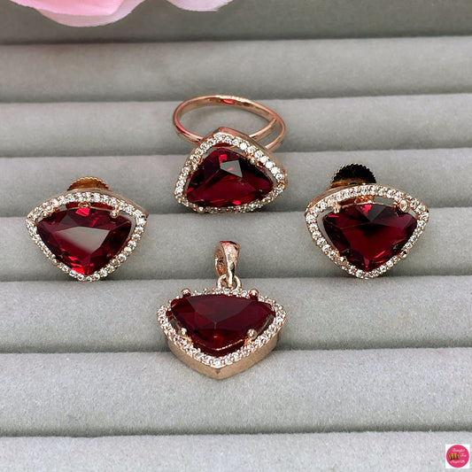American Diamond Full Set- Ruby Red