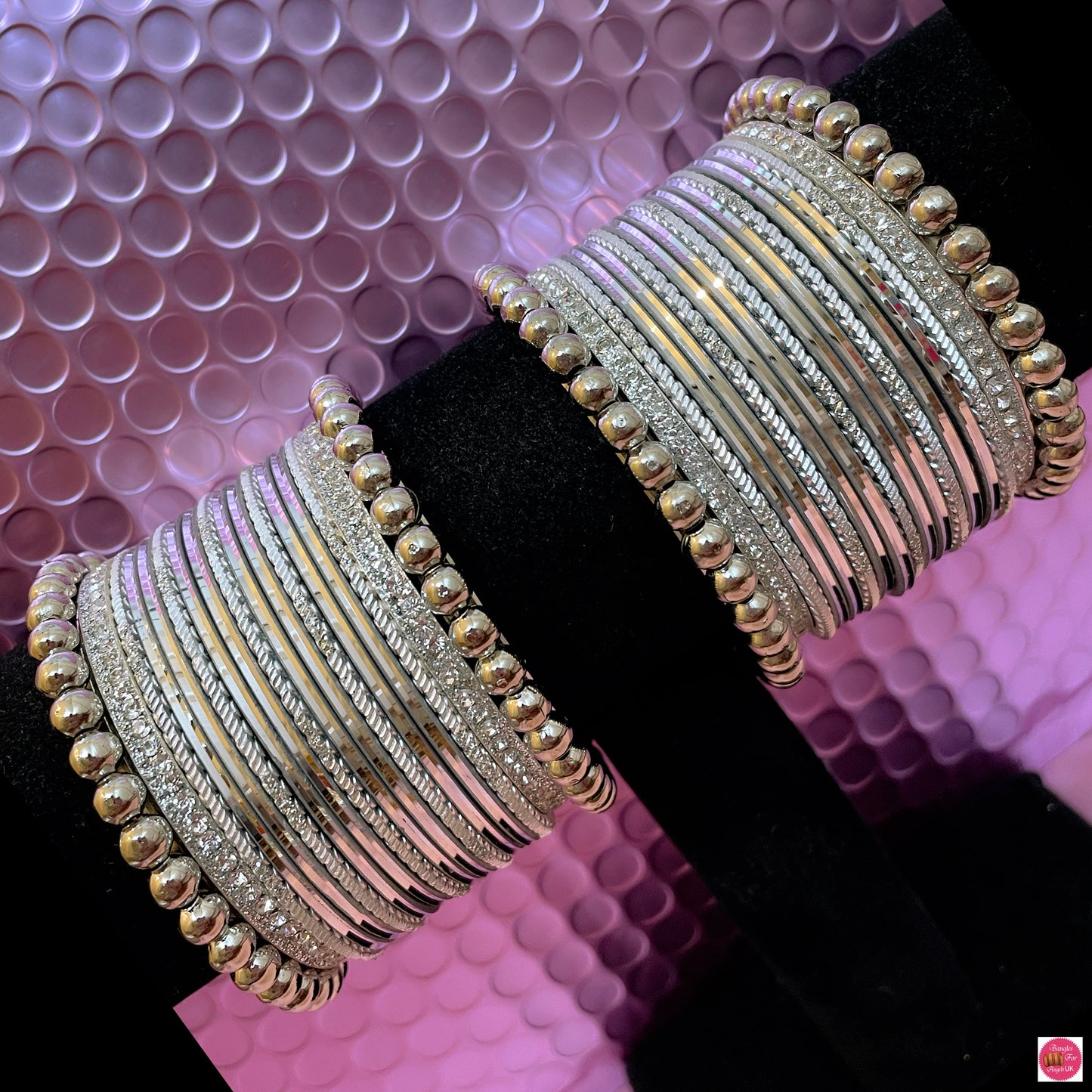 Silver Metal Bangles Set