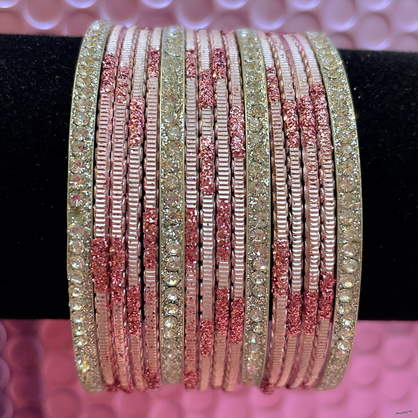 Various Colour Silver Metal Bangles Sets