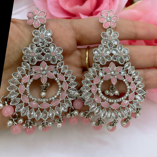 Silver & Baby Pink Earings