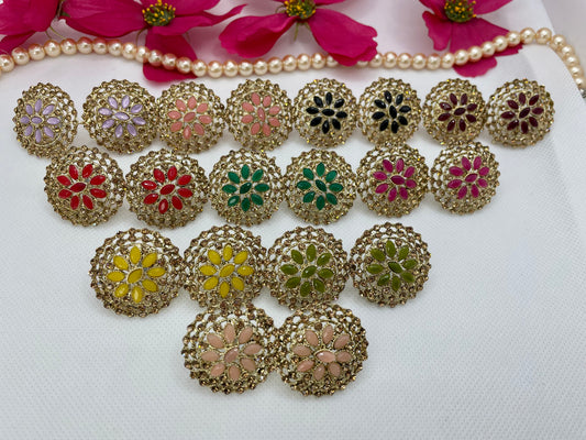 Gold Stone Studs- Various Colours