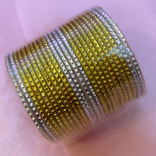Yellow Metal Bangles Set- Size 1.12