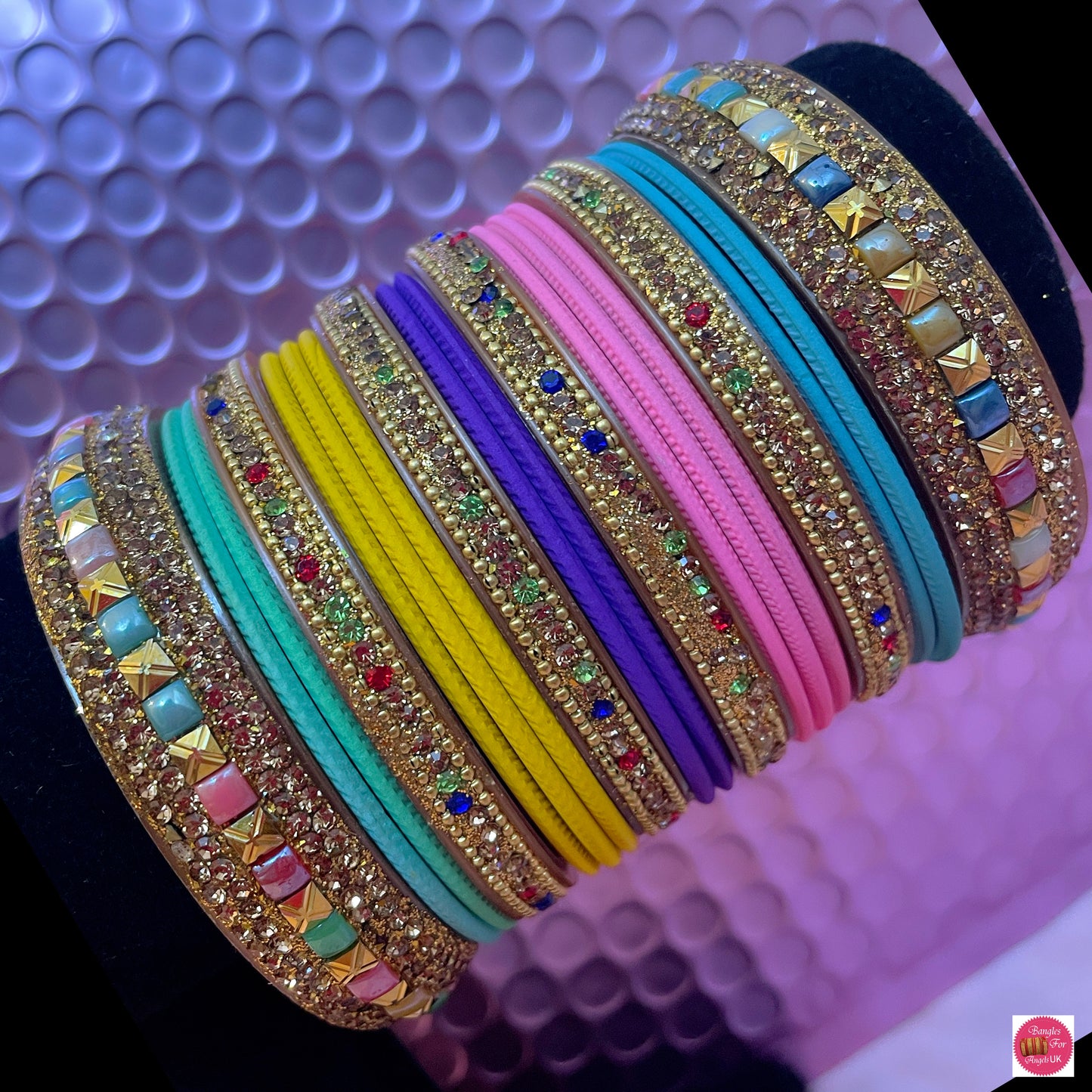 Multicoloured Metal Bangles Set