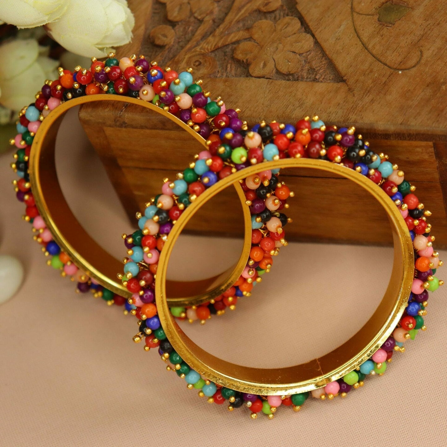 Multicoloured Beaded Karas- Size 2.6