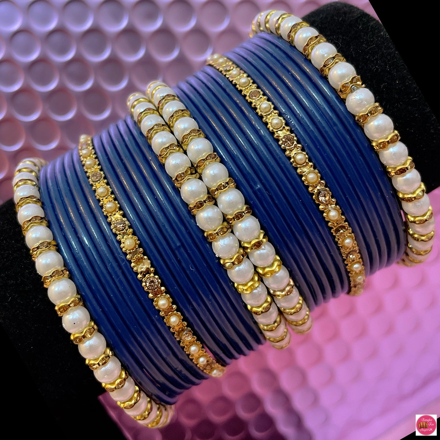 Various Colours Pearl Metal Bangle Sets