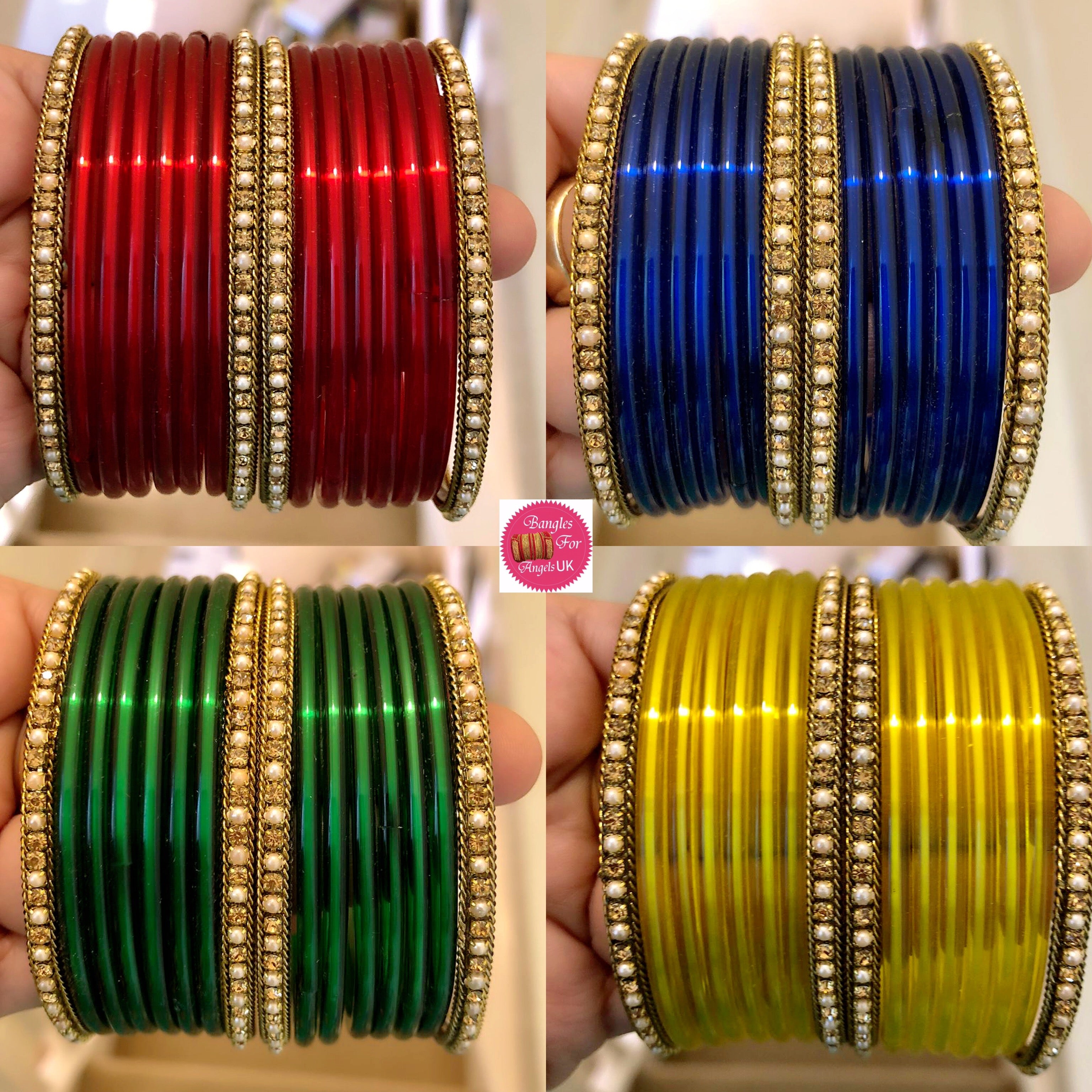 Bangkules Glass Bangles Sets- Various Colours – Bangles For Angels UK